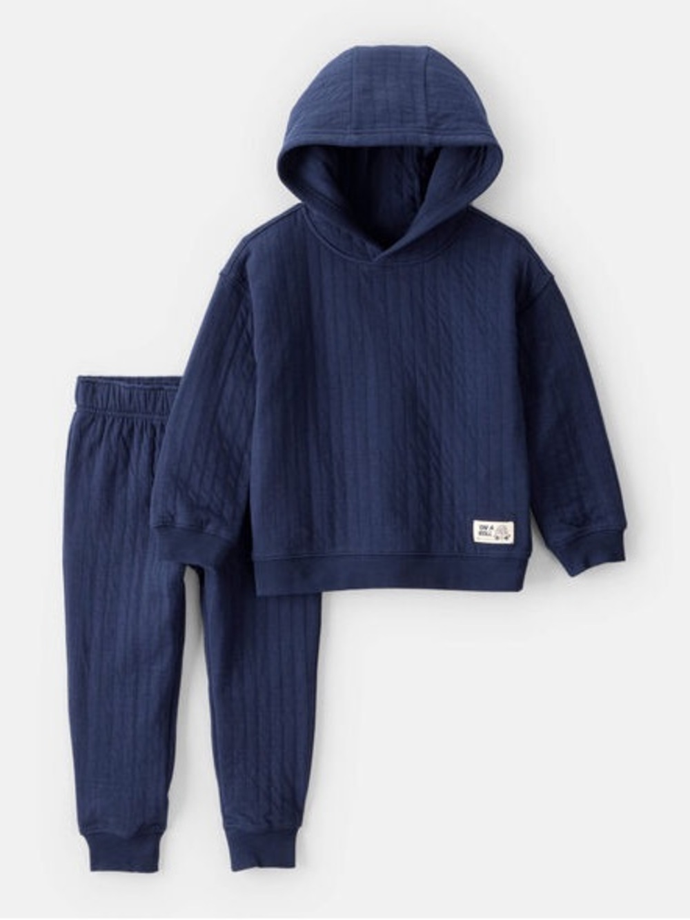 Carter’s toddler Boy 2-Piece Hooded Tee & Pant Set - Navy size 12m
